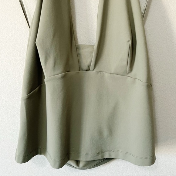 By Anthropologie Tailored Halter Top Moss Green Plus Size 1X Adjustable New - Picture 7 of 11
